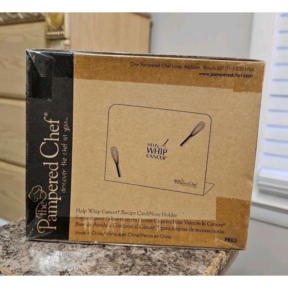 NIB Pampered Chef Help Whip Cancer Recipe Card Note Holder 2 Wisk Magnets PRO3